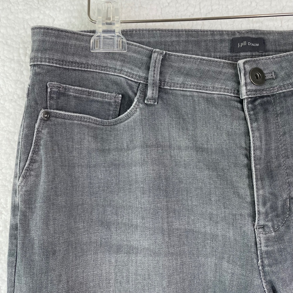 J. Jill Denim Authentic Fit Slim Ankle Grey Jeans Womens Size 12 Stretch - Picture 3 of 12